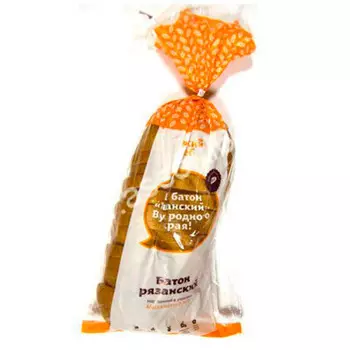 Батон рязанский нарезанный 380г русский хлеб