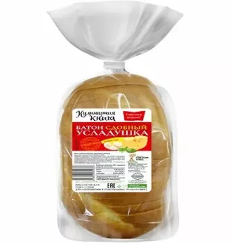 Батон сдобный усладушка нарезанный 300г свежий хлеб