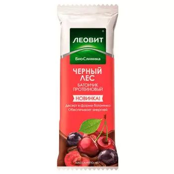 Батончик биослимка 40г черный лес леовит