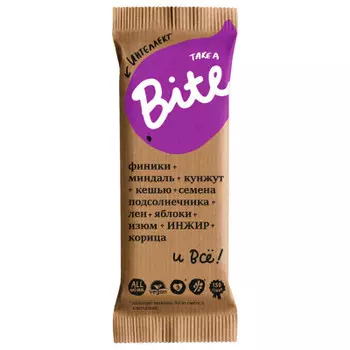 Батончик Bite! 45гр миндаль яблоко корица