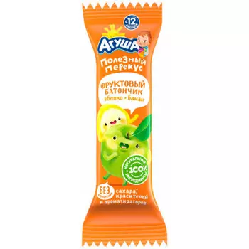 Батончик фруктовый агуша 15 г яблоко банан с 12 месяцев