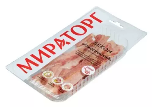 Бекон классический из свинины охл 80 г мираторг