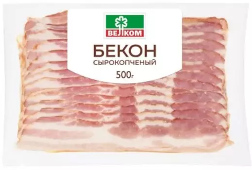 Бекон с/к в/уп 500 г нарезка велком