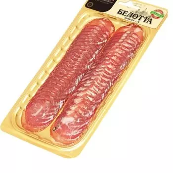 Белотто сырокопченая полусухая вакуумная упаковка 70 г нарезка мясное колбасное изделие егорьевск