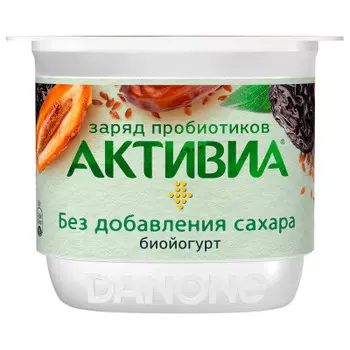 Биойогурт активиа 150 г 2, 9% без сахара чернослив финик лён без сахара