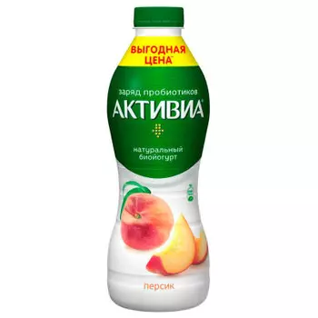 Биойогурт активиа 260 г 2, 1% обогащенный персик пл/бут