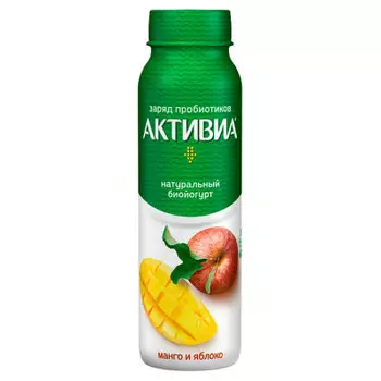 Биойогурт активиа 260 г 2% обогащенный манго яблоко пл/бут