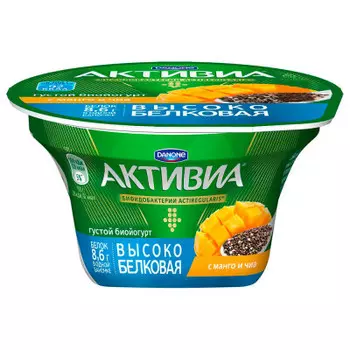 Биойогурт активия 130г 2,5% густой манго семена чиа