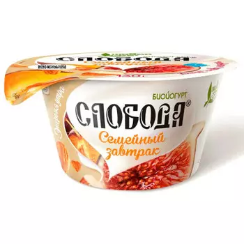 Биойогурт слобода 130 г 5% инжир слива миндаль обогащенный лактобактериями стакан