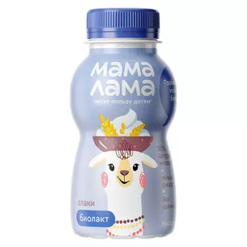 Биолакт мама лама 200 г 2, 5% злаки пл/бут