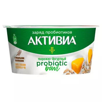 Биопродукт активия 135г 3,5% творожно-йогуртовый манго микс семян