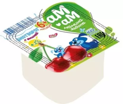 Биотворог ам-ам 100г 4,2% с 6-ти месяцев с вишней