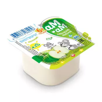 Биотворог Ам-Ам 100г 4,5% с 6-ти месяцев с яблоком