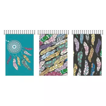 Блокнот 40л 8445/3-eac вд лак перья