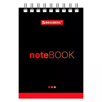 Блокнот BRAUBERG 40л а7 черный стиль 129855