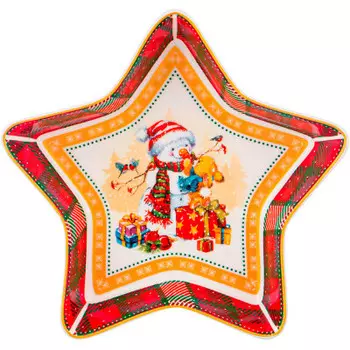 Блюдо 17,5*17,5*3,5см лефард снеговик 85-1591