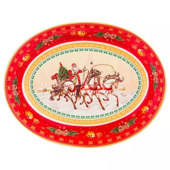 Блюдо 25*19, 5*4.5 см Lefard тройка овальное красное 85-1648