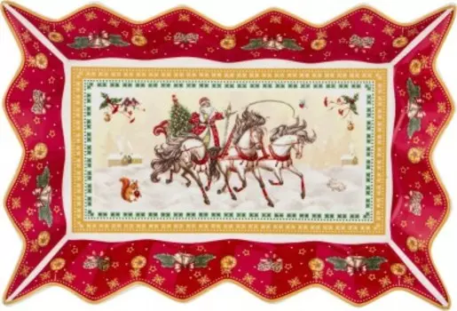 Блюдо 25, 5*17*3.5 см лефард тройка фигурное красное 85-1647