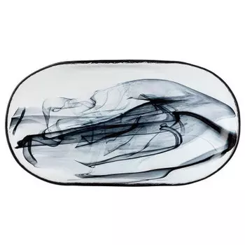 Блюдо 35, 2*19, 7*3.2 см бронко алабастер блэк овальное 332-052