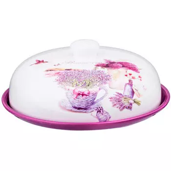 Блюдо для блинов 23 см агнесс лавандовая весна крышка 358-1105