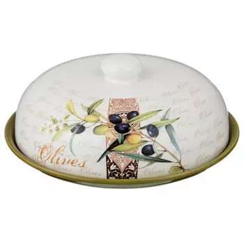 Блюдо для блинов 23см Agness оливки крышка 358-1021