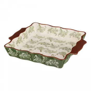 Блюдо для запекания 29*25*5 см керамика зеленый