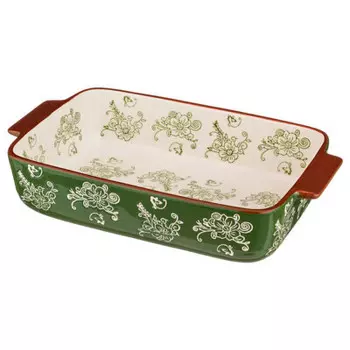 Блюдо для запекания 33*20*7 см керамика зеленый