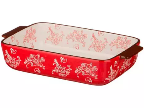 Блюдо для запекания 34*20*7 см керамика красный 536-149