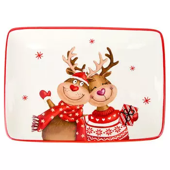 Блюдо сервировочное 17*25 см доломит сказочные олени n2520994