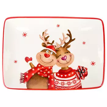 Блюдо сервировочное 22*30 см доломит сказочные олени n2520995