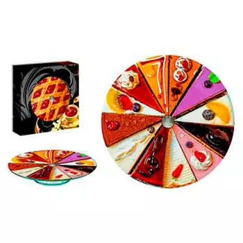 Блюдо сервировочное 28 см вращающееся стекло десерты 105-004