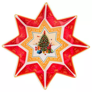 Блюдо-звезда 17*4 см лефард елка красное 85-1601