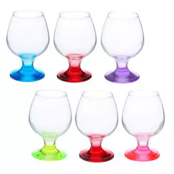 Бокал д/коньяка 250мл 1шт радуга цветная ножка