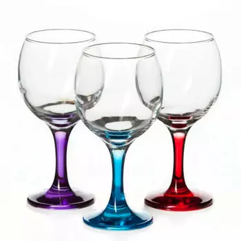 Бокал д/вина 290мл 1шт радуга цветная ножка