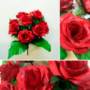 Букет роз атласный 11г 40 см