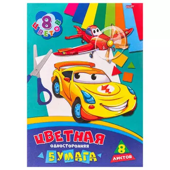 Бумага цветная Profit 8л 8цв машинки 166х240мм односторонняя 08-9430