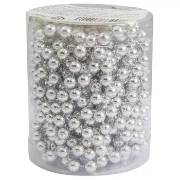 Бусы 5м 8мм форма гальки серебряные sy18zl-85