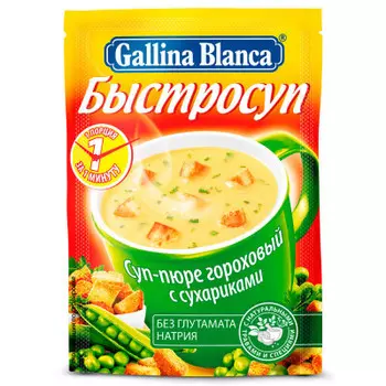 Быстросуп галина бланка 17 г пюре гороховый с сухариками