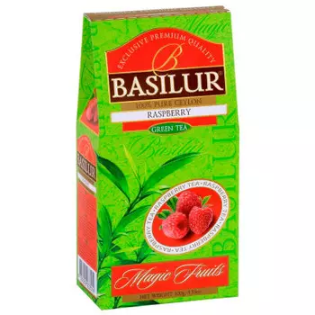Чай Basilur 100 г зеленый малина к/у