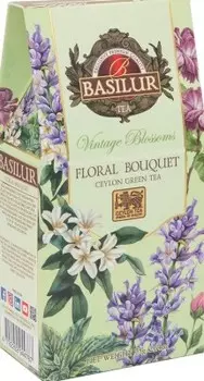 Чай базилур 75 г винтажные цветы цветочный букет к/у