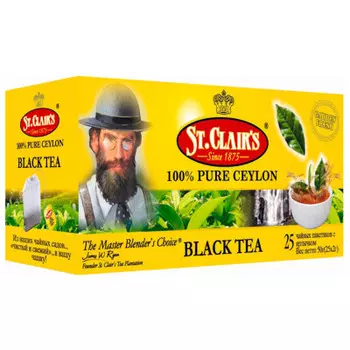 Чай черный St.Clairs цейлонский мелкий 25 пакетиков по 2г