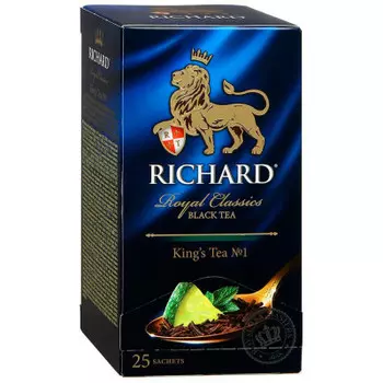 Чай чёрный Richard Royal Classic KING'S TEA No,1 байховый ассорти ароматизированный с цедрой цитрусо