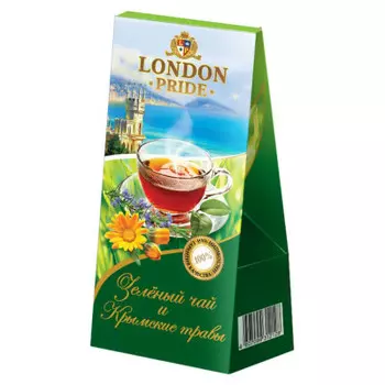 Чай London Pride 50г зеленый с крымскими травами к/уп