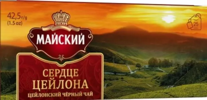 Чай майский 25 пак*1.7 г сердце цейлона черный