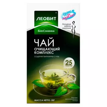 Чай похудин 25 пак по 2г очищающий комплекс леовит