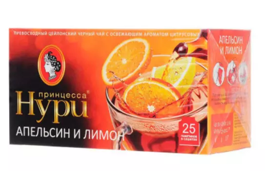 Чай Принцесса Нури 25пак*1,5г апельсин и лимон