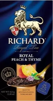 Чай Richard 25 пак*1.7 г королевский персик и мята черный