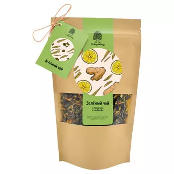 Чай сибирский кедр 50 г зеленый с лимоном и имбирем