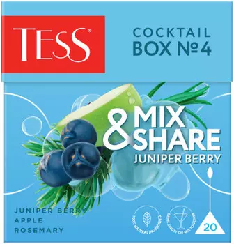 Чай тесс 20 пир*1.5 г коктейль бокс №4 можжевельник