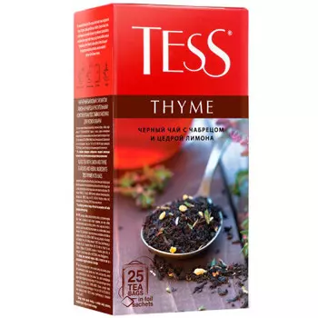 Чай Tess 25пак*1,5г тайм черный